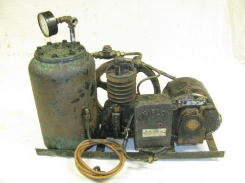 Antique hit &amp; miss engine era uniflow kold-draft air compressor pump erie, pa for sale