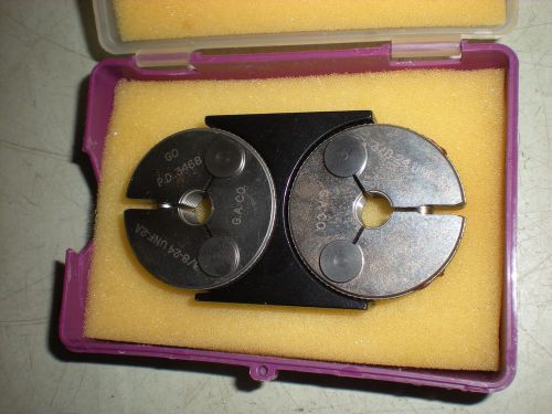 G.a. co.  3/8-24 unf-2a go-no go thread ring gage set for sale