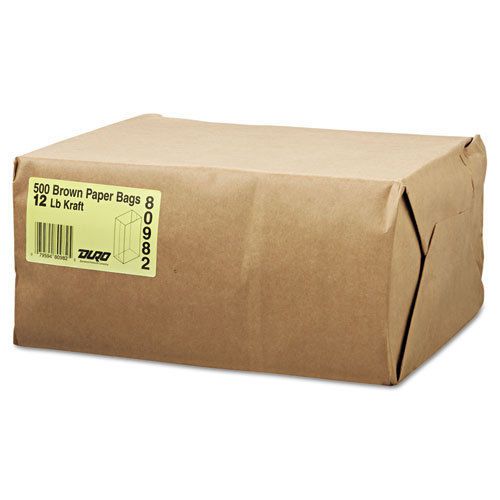 12# Paper Bag, 40lb Kraft, Brown, 7 1/16 x 4 1/2 x 13 3/4, 500/Pack