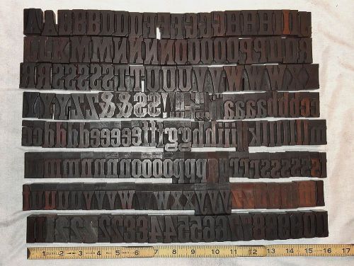 Rare 8 line 1.33&#034; page &amp; co antique tuscan x cond. letterpress wood type 187 pc for sale