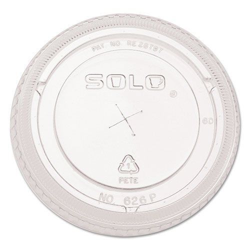 SOLO Cup Company - Ultra Clear Flat Cold Cup Lids f/16-24 oz Cups, PET, 100/Pack
