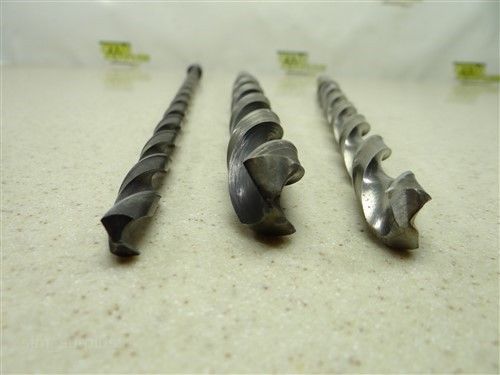 LOT OF 3 HSS 2MT TAPER SHANK DRILLS 27/64&#034; TO 13/16&#034; USA CHICAGE