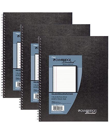 Mead Cambridge Limited Business Notebooks, Legal Ruled, 1 Subject, 3-Pack