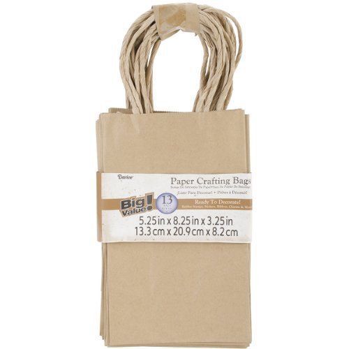 DARICE BAG246 13-Piece 3.25 by 5.25 by 8.375-Inch Paper Bag Kraft, Small