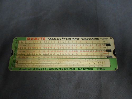 Vintage Cardboard Ohmite OHM&#039;s Law Parallel Resistance Calculator