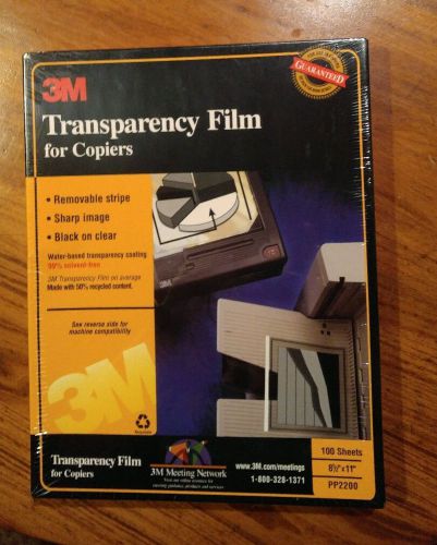 3M PP2500 Transparency Film For Copiers  8 1/2&#034; x 11&#034; (100 SHEETS) NEW &amp; SEALED