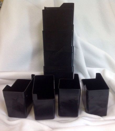 Lot of 8 Black Plastic Coin Boxes for Uturn U Turn Bulk Candy Vending Machines