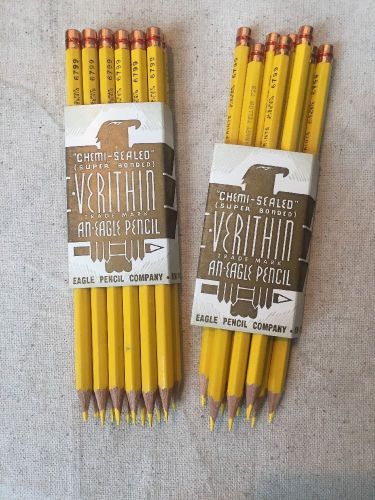 20PCS Vintage Eagle Chemi Sealed Super Bonded Verithin Canary Yellow Pencil 735