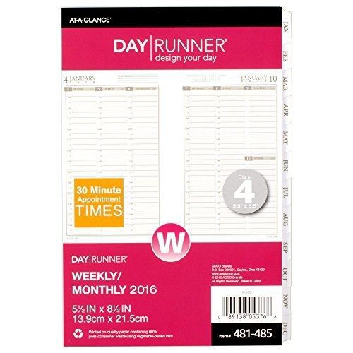 Day Runner PRO Weekly Planner Refill, 2016 for Planners, 5.5 x 8.5 Inches Page