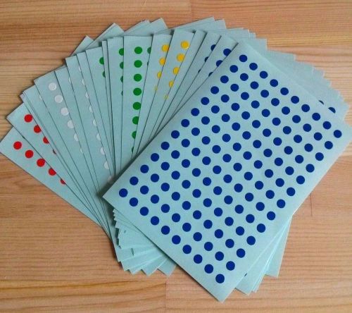 650 BLUE color Round Self Adhesive Labels Stickers Circle Dots Colored 5mm