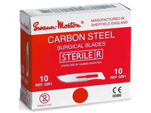 100 pcs Genuine Swann Morton Carbon Steel Sterile Surgical Scalpel Blades #10