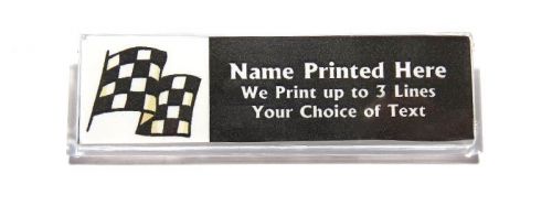 Race Flag Custom Name Tag Badge ID Pin Magnet for Stock Car Racing Crew Mechanic