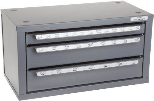 Huot Three-Drawer Drill Bit Dispenser Cabinet for Jobber Length Fractional Sizes