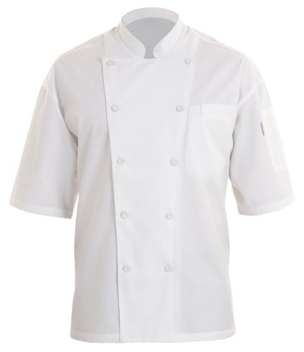 Chef Works EWCV-WHT Palermo Short-Sleeve Executive Chef Coat Size 2XL