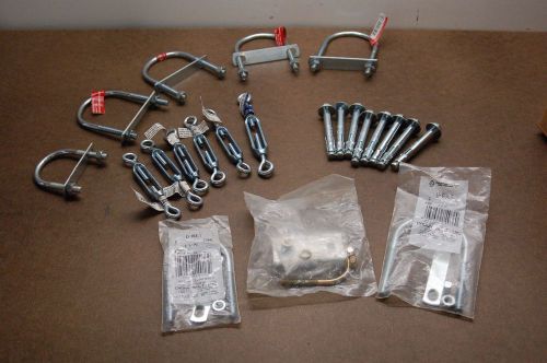 24-piece lot of (8) u-bolts - (8) lag bolts - (6) turnbuckle eye/eye connectors for sale