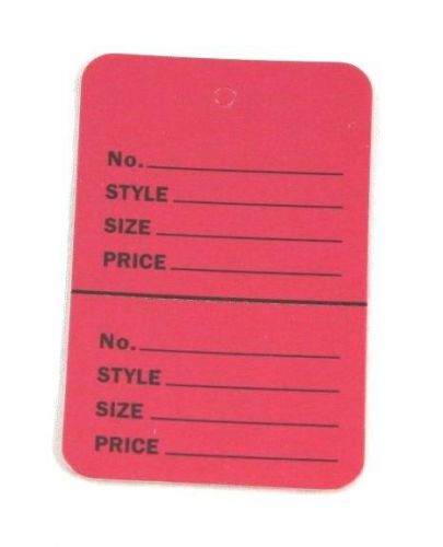 100 darkhot pink 2.75&#034;x1.75&#034; large perforated unstrung price consign store tags for sale