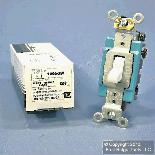 industrial pole for sale, New leviton white industrial toggle wall light switch double pole 15a 1202-2w
