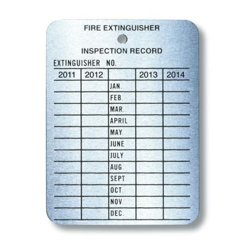 Fire Extinguisher Metal 4-year Inspection Tag  Aluminum  1 Tag   2016-2019