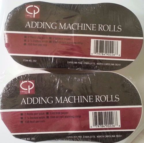 Carolina Pad Adding Machine Rolls (4) 2 1/4 in 150 ft per roll - New in Pack