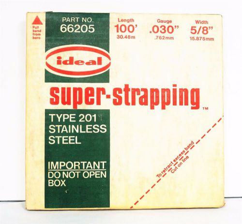 Ideal Type 201 Stainless Steel Banding, Strapping, 5/8&#034; x .030&#034; x 100&#039; Coil New