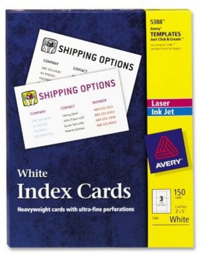 Avery Laser and Ink Jet White 3 X 5 Inch Index Cards 150 Count (5388)