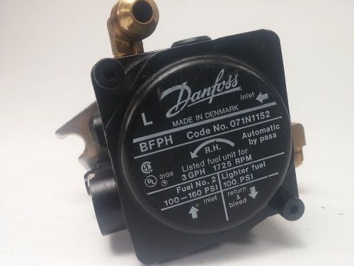 Danfoss bfph furnace oil burner pump 1725 rpm, 3 gph, 071n1152, used for sale