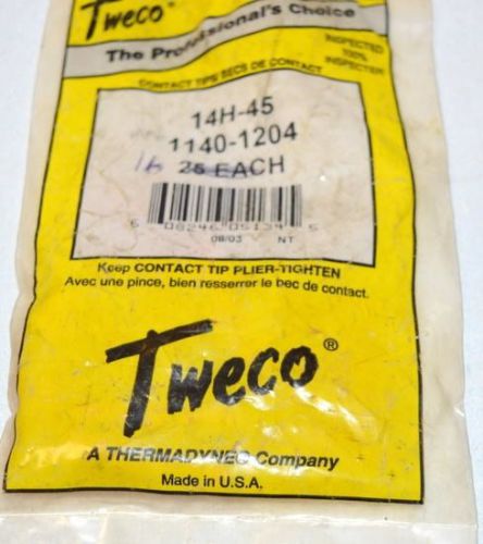 Tweco Contact Tips Heavy Duty Tip Accomodates 0.045&#034; wire for welding. 16 pcs.