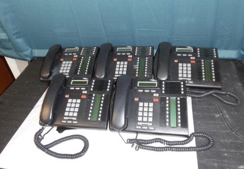 Lot of 5 Nortel Norstar Networks T7316E Office Phones w/ Stands &amp; Handsets!