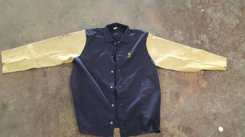 Weldas yellow jacket xl cool fx welding coat leather arms weld for sale
