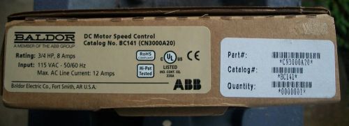 NEW ABB BALDOR  BC141 DC MOTOR SPEED CONTROL (CN3000A20)  3/4 HP 115 V AC