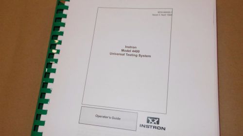Instron 4400 Controller Tensile Tester Load Compression Operation Guide Manual
