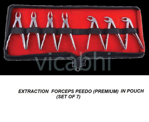 Dental equipment oral surgery premium extraction forceps peedo set of 7 in pouch for sale