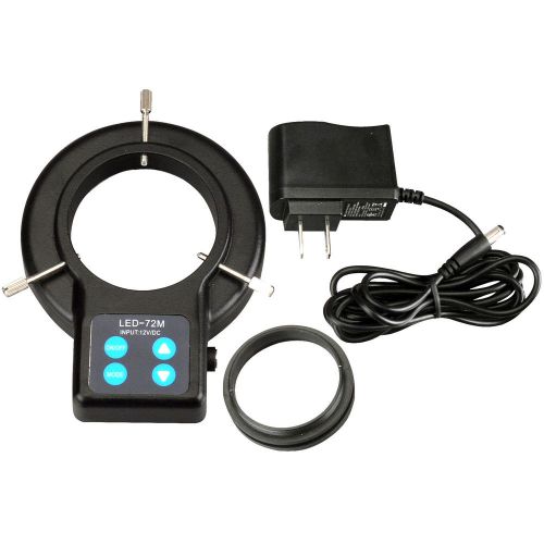 AmScope LED-72AM 72 LED Compact Four-Zone Microscope Ring Light with Adapter