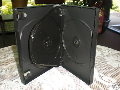 50 Black 27mm QUAD 4 Disc DVD Case Box W/ Clips PSD70C