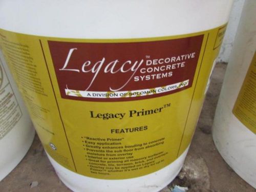 Brand new 5-gallon bucket of legacy concrete primer solomon colors division for sale
