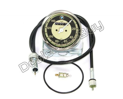 BMW R25 R27 R50 R51 R69 R72 TACHO / SPEEDOMETER 0 - 140 KPH WITH CABLE AND BULB