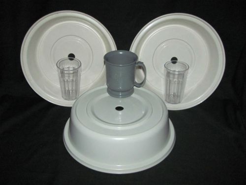 3 cambro versa camcover plate covers 116vs &amp; 1012vs , 8oz mug, &amp; 2 10oz tumblers for sale