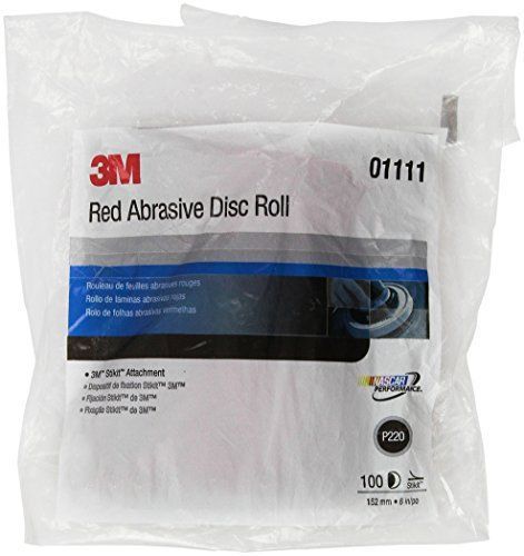 3M (1111) Red Abrasive Disc, 01111, 6 in, P220, 100 discs per roll