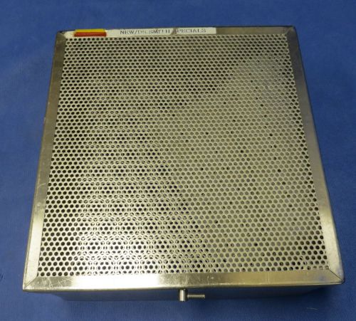 SURGICAL INSTRUMENT STERILIZATION CASE TRAY STAINLESS 10&#034; x 10-3/4&#034; x 3-1/2&#034;