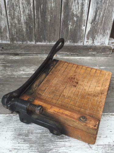 Vintage Steam punk Old Fashioned Rustic Wood/Metal Paper Cutter Ingento #1