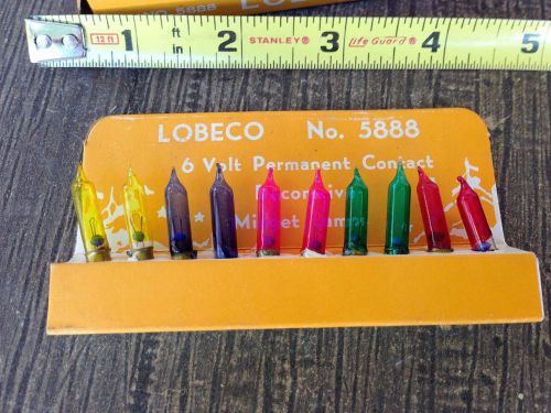 VINTAGE NOS BOX WITH 10 PCS OF LOBECO COLORFUL DECORATIVE LIGHTS