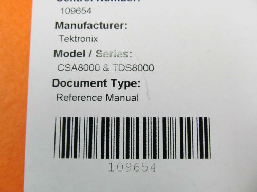 Tektronix csa8000 series comm signal analyzers &amp; digital phosphor osc refer man for sale