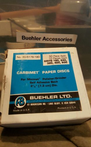 Carbimet paper discs for minimet polisher grinder 2- 7/8&#034; assorted 180,240,320,