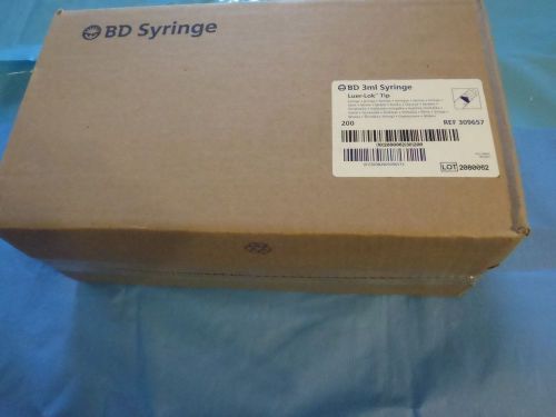 BD Ref. # 309657 box of 200 3ml syringes with Luer-Lok tip (no needle)