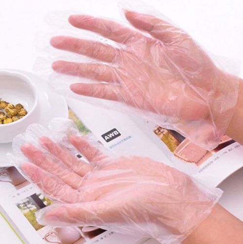 100 Pcs Disposable Sanitary Plastic Glove Restaurant Home BBQ Cook New
