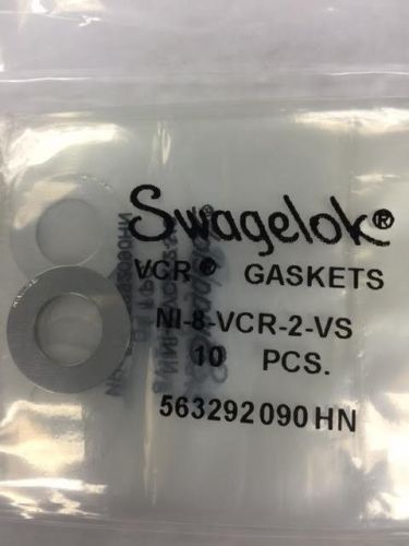 Swagelok ni-8-vcr-2-vs vcr gasket washer retainer fitting (10 gaskets) silver for sale