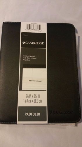 Mead Cambridge 50 sheet padfolio BLACK NEW WITH FREE SHIPPING (B3)