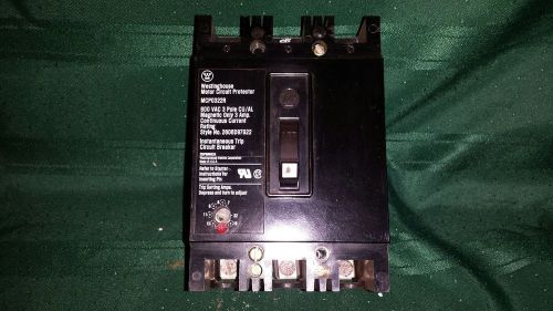 Westinghouse MCP0322R Motor Circuit Protector, 600V, 3P, 3A, Used