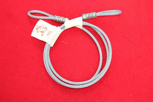1/4&#034; galvanized wire rope cable 64&#034; (5 feet 4 inches) w/ ends / eye loo ~ 7 x 19 for sale