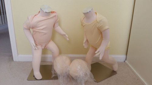 2 Child Mannequin - Bendable Full Body 1 year old + heads - Dress Form